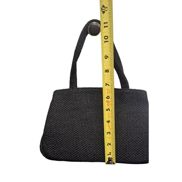 Vintage JR Florida Black Handbag Tweed Purse Clasp Closure - Picture 11 of 12